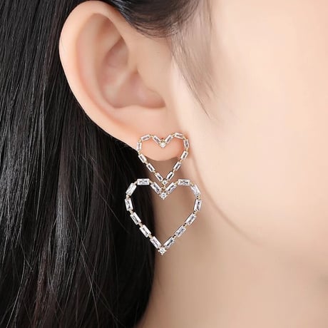 double heart stone pierce