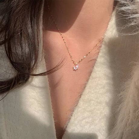 point stone chain necklace