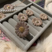marguerite pink stone ring