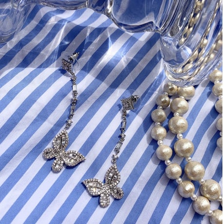 butterfly stone long pierce