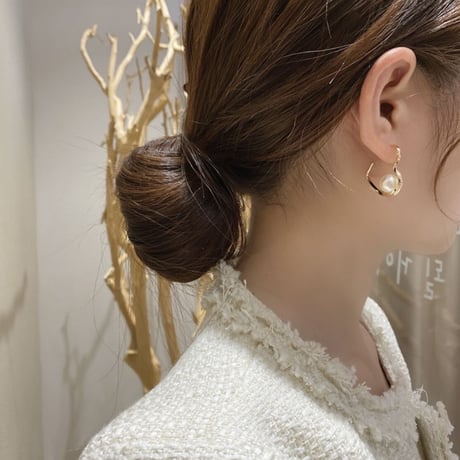 pearl in heart hoop pierce