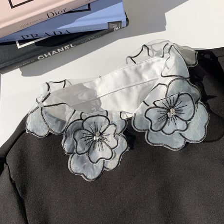 flower see-through attached collar