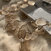 gold flower see-through long hair accessory