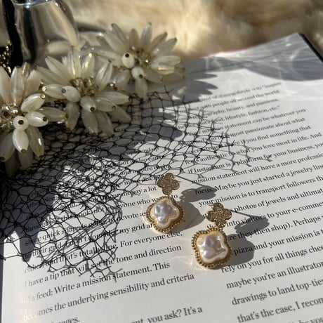 double flower baroque pearl pierce