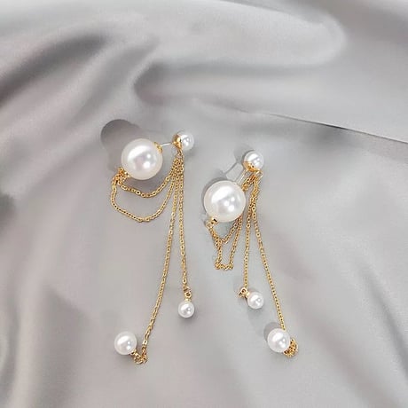 double pearl catch chain pierce