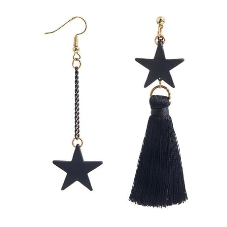 black star asymmetry tassel pierce