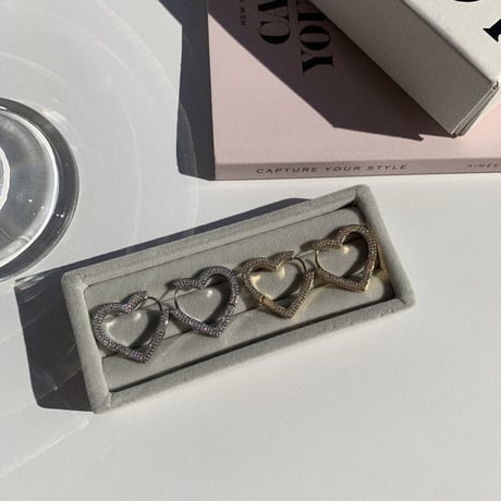 heart stone hoop pierce