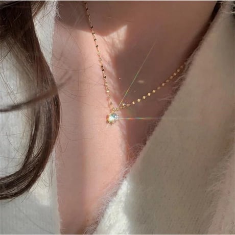 point stone chain necklace