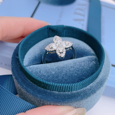 flower stone solid body ring