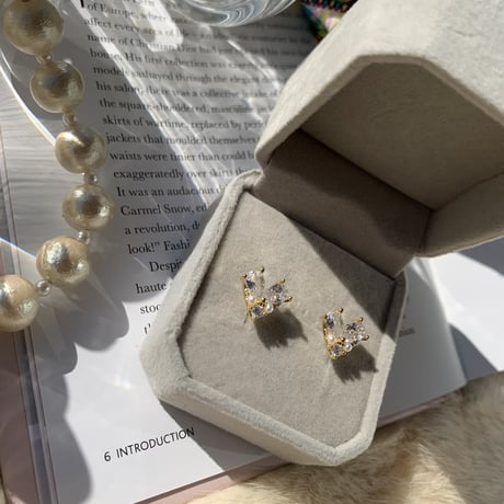 heart stone pearl mini pierce