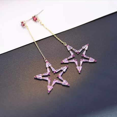 pink star stone chain pink