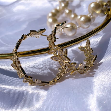 butterfly stone hoop pierce