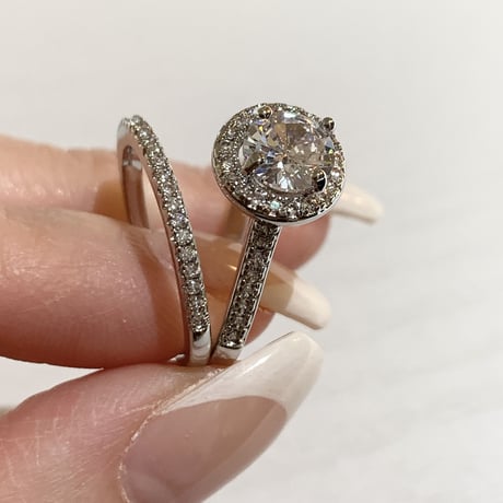 zirconia stone ring 2set