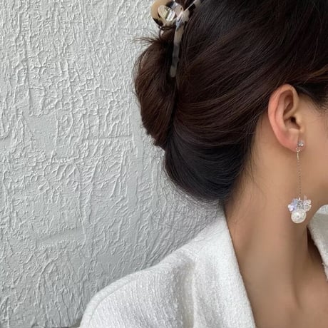 glas bowl × span flower long pierce/earring