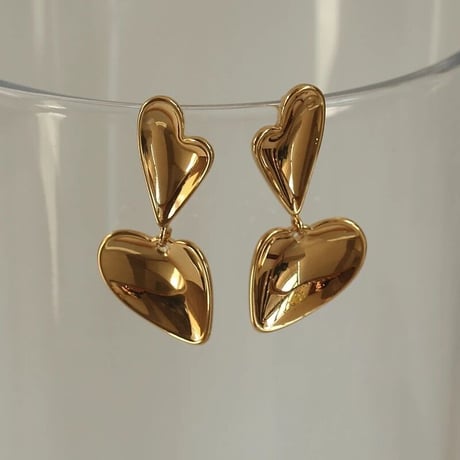 metal double heart  pierce