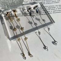 flower stone long chain earring