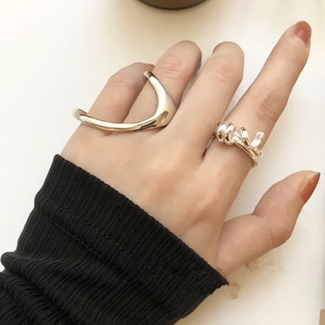silver925 curve silver ring