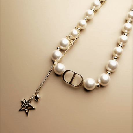 pearl star chain necklace
