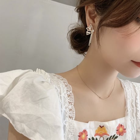 asymmetry butterfly tassel pierce