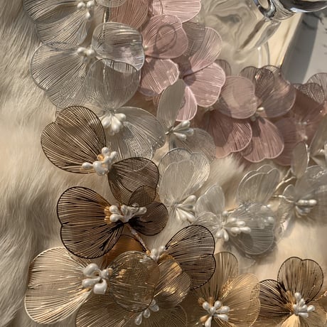 flower see-through long hair accessory