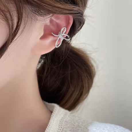 ribbon  stone ear cuffs