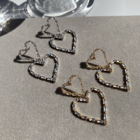 double heart stone pierce