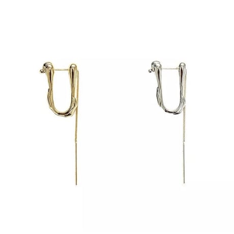 silver u chain pierce