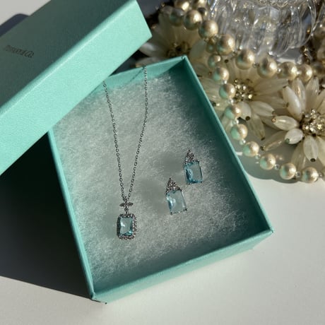 square blue stone necklace