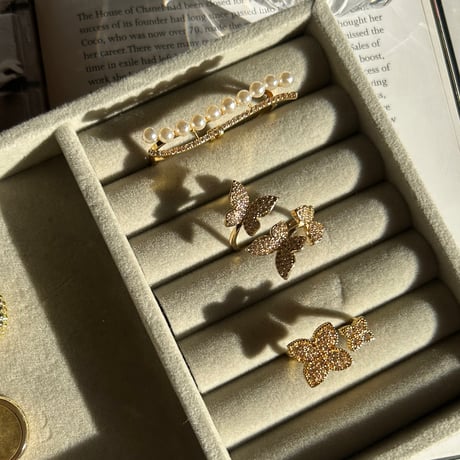 double flower open ring