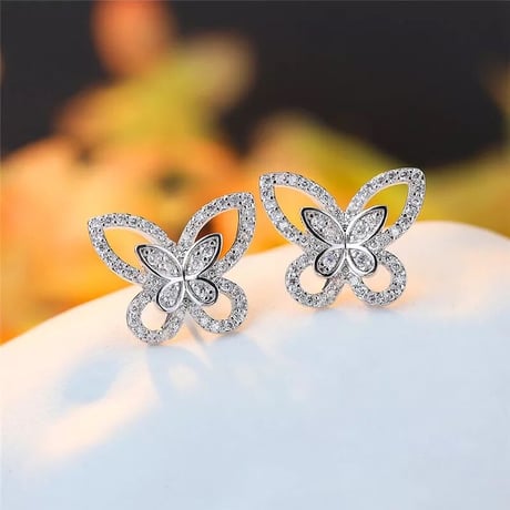 double butterfly pierce/earring