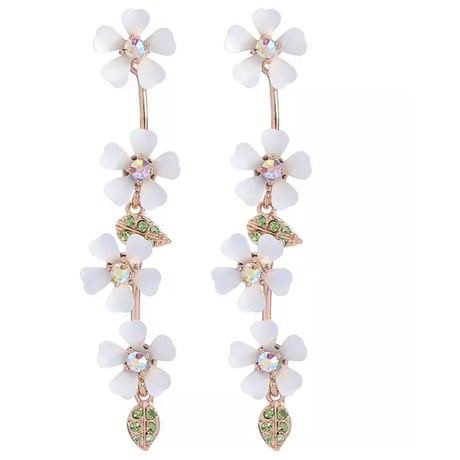 flower  long drop pierce