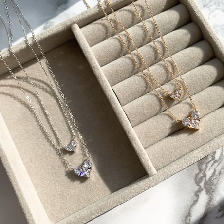heart stone necklace set