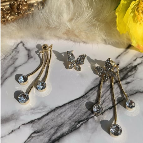 butterfly stone 2way tassel pierce