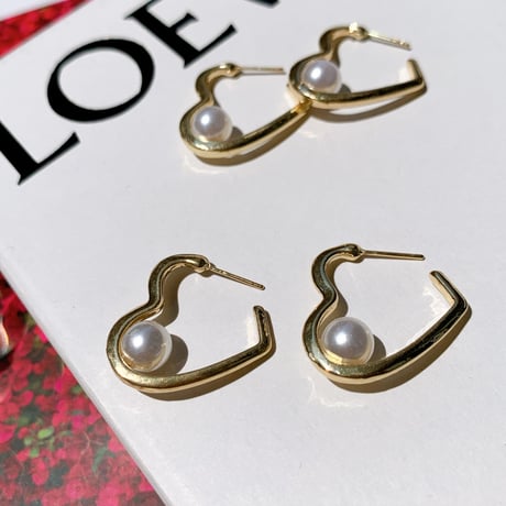 pearl heart hoop pierce