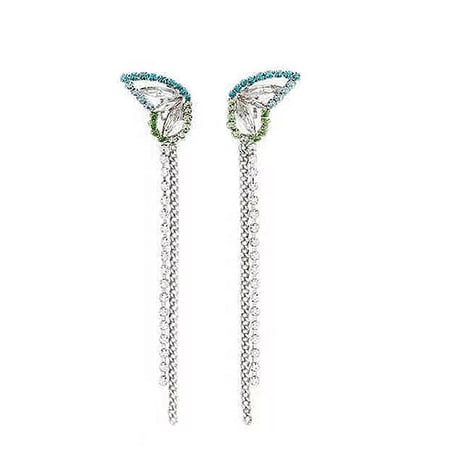 butterfly colour stone long  pierce