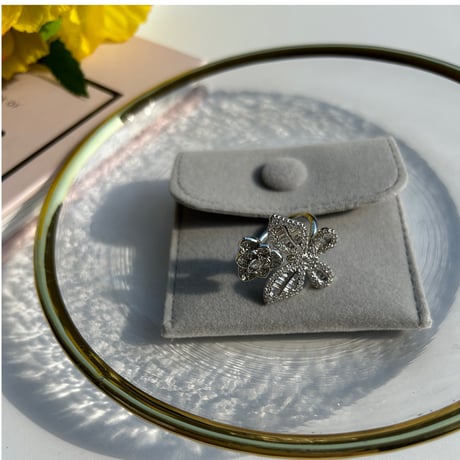 butterfly × rose open ring
