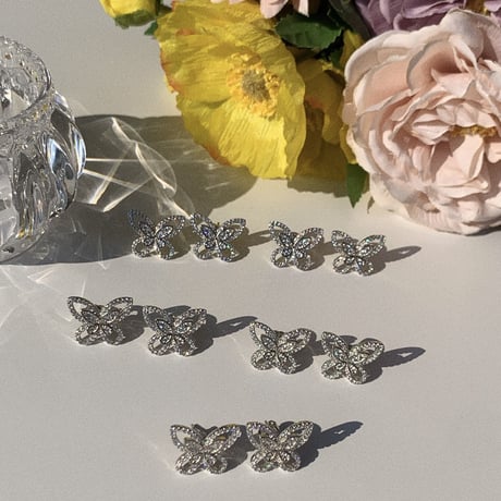 double butterfly pierce/earring