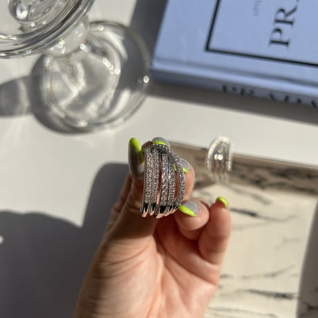stone silver hoop pierce