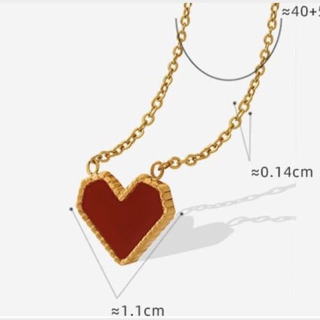 heart pink gold necklace