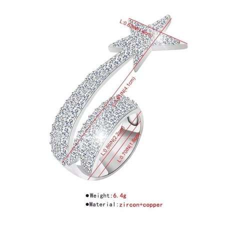 shooting star stone ring