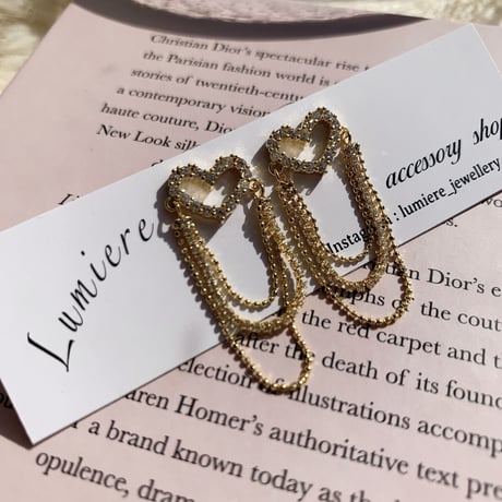 heart double chain pierce
