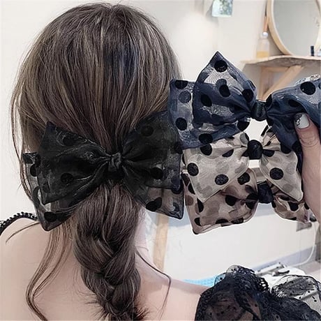 see-through polkadot hair valetta
