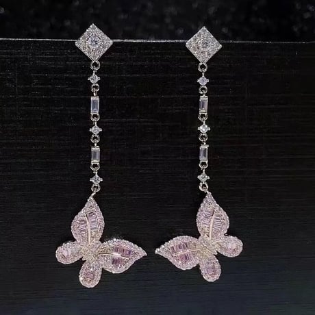 butterfly stone long pierce