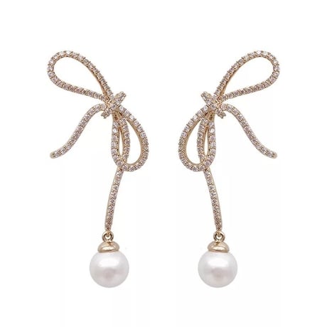 ribbon pearl feminine pierce