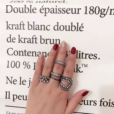 black stone open ring