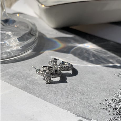 cross silver mini pierce
