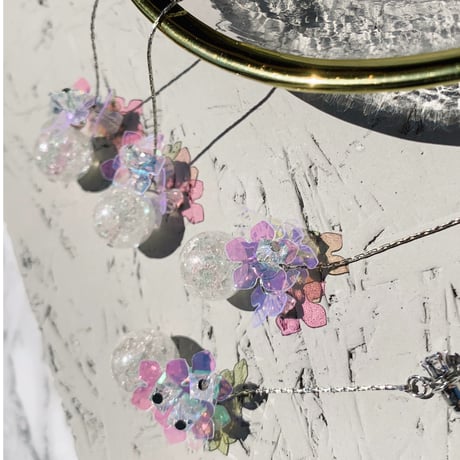 glas bowl × span flower long pierce/earring