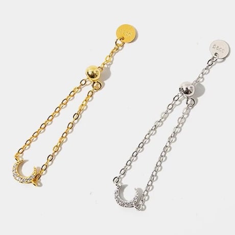 silver925 moon chain ring