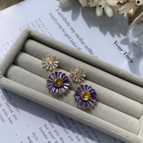marguerite clear×purple pierce