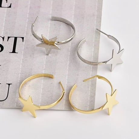 metal star hoop pierce